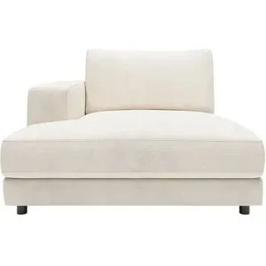 Jette Home Element Ottomane links in Feincord Sila ¦ weiß ¦ Maße (cm): B: 125 H:
