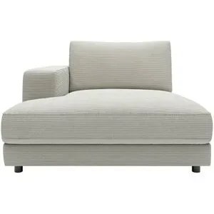 Jette Home Element Ottomane links in Cord Sila ¦ grau ¦ Maße (cm): B: 125 H: 85