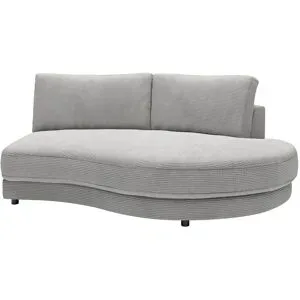 Jette Home Element Abschluss rund rechts in Cord Sila ¦ grau ¦ Maße (cm): B: 205