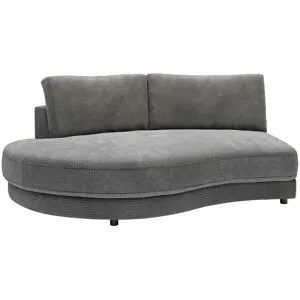 Jette Home Element Abschluss rund links in Cord Sila ¦ grau ¦ Maße (cm): B: 205