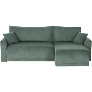 Höffner Ecksofa mit Schlaffunktion Malyn ¦ grün ¦ Maße (cm): B: 235 H: 85 T: 146.0