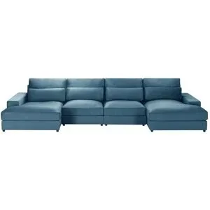 Höffner Wohnlandschaft  Branna ¦ blau ¦ Maße (cm): B: 412 H: 88 T: 164.0