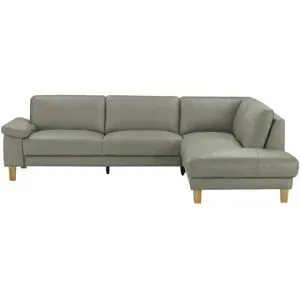 Ravensberger Werkstätten Ecksofa Leder RW-Select ¦ grau ¦ Maße (cm): B: 274 H: