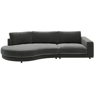 Jette Home Organisches Einzelsofa in Feincord Sila ¦ grau ¦ Maße (cm): B: 330 H: