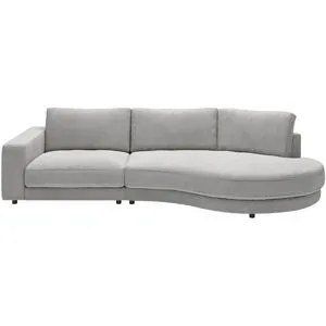 Jette Home Organisches Einzelsofa in Cord Sila ¦ grau ¦ Maße (cm): B: 330 H: 85