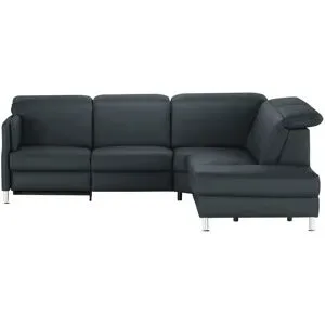 meinSofa Leder-Ecksofa  Leon ¦ blau ¦ Maße (cm): B: 259 H: 83 T: 236.0