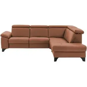 meinSofa Ecksofa Echtleder Linda ¦ braun ¦ Maße (cm): B: 261 H: 80 T: 209.0