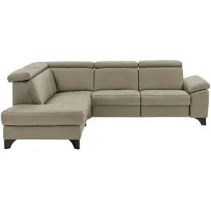 meinSofa Ecksofa Echtleder Linda ¦ beige ¦ Maße (cm): B: 261 H: 98 T: 209.0