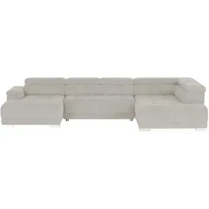 switch Wohnlandschaft aus Mikrofaser Campo ¦ silber ¦ Maße (cm): B: 374 H: 101