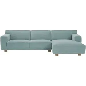 Soho Ecksofa Cord Aquablau Trenisha ¦ blau ¦ Maße (cm): B: 301 H: 74 T: 160.0