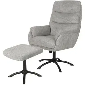 Höffner Relaxsessel mit Hocker  Frieda ¦ grau ¦ Maße (cm): B: 67 H: 117 T: 78.0