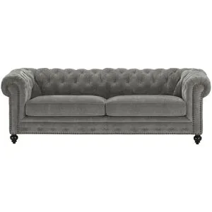 uno Einzelsofa  Chesterfield Stoff ¦ grau ¦ Maße (cm): B: 230 H: 80 T: 100.0