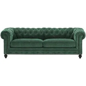 uno Einzelsofa  Chesterfield Stoff ¦ grün ¦ Maße (cm): B: 230 H: 80 T: 100.0
