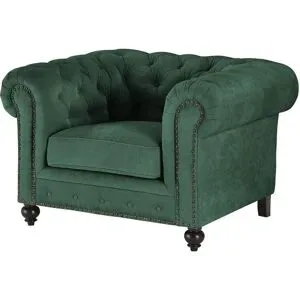 uno Sessel  Chesterfield Stoff ¦ grün ¦ Maße (cm): B: 124 H: 80 T: 100.0