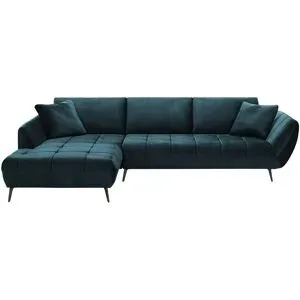 Bobb Ecksofa mit Sitztiefenverstellung Carly ¦ blau ¦ Maße (cm): B: 316 H: 90 T: