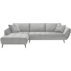 Bobb Ecksofa mit Sitztiefenverstellung Carly ¦ silber ¦ Maße (cm): B: 320 H: 90