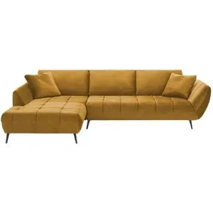 Bobb Ecksofa mit Sitztiefenverstellung Carly ¦ gelb ¦ Maße (cm): B: 320 H: 90 T: