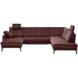 meinSofa Wohnlandschaft aus Mikrofaser Grace ¦ rot ¦ Maße (cm): B: 332 H: 89 T: