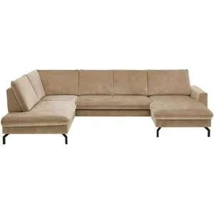 meinSofa Wohnlandschaft aus Mikrofaser Grace ¦ beige ¦ Maße (cm): B: 337 H: 89
