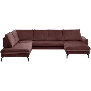 meinSofa Wohnlandschaft aus Mikrofaser Grace ¦ rot ¦ Maße (cm): B: 337 H: 89 T: