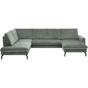meinSofa Wohnlandschaft aus Mikrofaser Grace ¦ türkis/petrol ¦ Maße (cm): B: 337