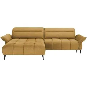 switch Ecksofa mit Kopfteilverstellung Cavani ¦ gelb ¦ Maße (cm): B: 272 H: 95