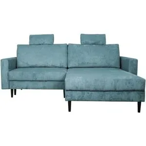 uno Ecksofa trendiger Cordstoff Livorno ¦ blau ¦ Maße (cm): B: 221 H: 105 T: