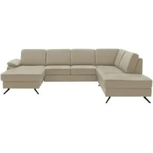 meinSofa Wohnlandschaft mit Sitz- und Rückenbezug aus Leder Kathi ¦ beige ¦ Maße