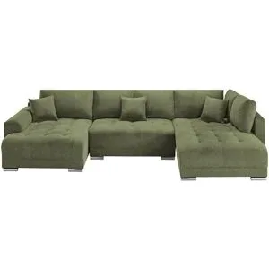 Höffner Wohnlandschaft mit Schlaffunktion Lemie ¦ grün ¦ Maße (cm): B: 356 H: 85 T: