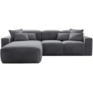 GrainGold Ecksofa  Leni ¦ schwarz ¦ Maße (cm): B: 265 H: 74