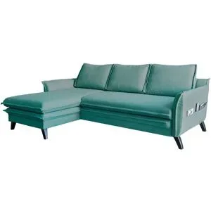 Miuform Ecksofa mit Schlaffunktion Charming Charlie ¦ blau ¦ Maße (cm): B: 228