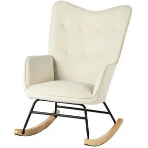 Höffner Schaukelstuhl  Epper ¦ beige ¦ Maße (cm): B: 62,5 H: 93