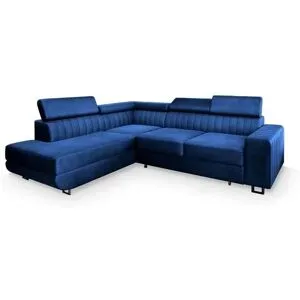 MASSENO Ecksofa mit Schlaffunktion Nola ¦ blau ¦ Maße (cm): B: 253 H: 88