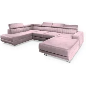 MASSENO Wohnlandschaft mit Schlaffunktion Siena ¦ lila/violett ¦ Maße (cm): B: