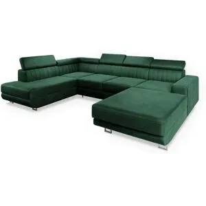 MASSENO Wohnlandschaft mit Schlaffunktion Siena ¦ grün ¦ Maße (cm): B: 335 H: 89