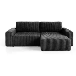 Höffner Ecksofa mit Schlaffunktion Fano ¦ schwarz ¦ Maße (cm): B: 252 H: 70