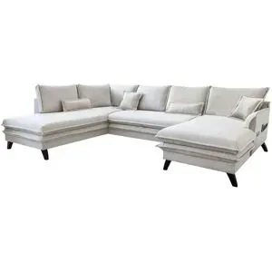 Miuform Wohnlandschaft mit Schlaffunktion Charming Charlie ¦ beige ¦ Maße (cm):