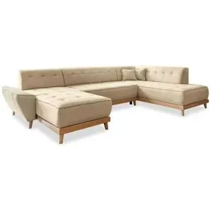 Miuform Wohnlandschaft mit Schlaffunktion Dazzling Daisy ¦ beige ¦ Maße (cm): B: