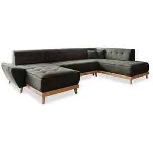 Miuform Wohnlandschaft mit Schlaffunktion Dazzling Daisy ¦ schwarz ¦ Maße (cm):