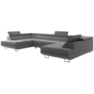 Höffner Wohnlandschaft mit Schlaffunktion Memphis ¦ grau ¦ Maße (cm): B: 342 H: 55