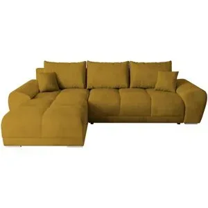 Höffner Ecksofa mit Schlaffunktion  Nubes ¦ gelb ¦ Maße (cm): B: 290 H: 85