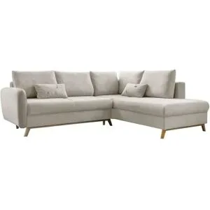 Miuform Ecksofa mit Schlaffuntkion Scandic Lagom ¦ beige ¦ Maße (cm): B: 242 H: