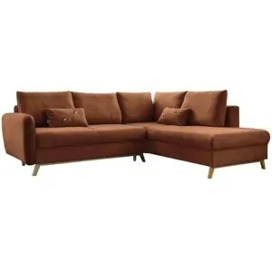 Miuform Ecksofa mit Schlaffuntkion Scandic Lagom ¦ rot ¦ Maße (cm): B: 242 H: 90