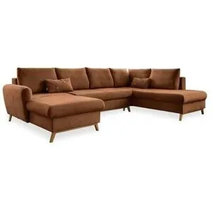 Miuform Wohnlandschaft mit Schlaffunktion Scandic Lagom ¦ rot ¦ Maße (cm): B: