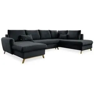 Miuform Wohnlandschaft mit Schlaffunktion Scandic Lagom ¦ grau ¦ Maße (cm): B: