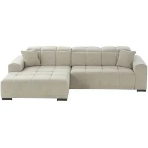 Höffner Ecksofa mit elektrischer Sitztiefenverstellung Master ¦ beige ¦ Maße (cm): B: