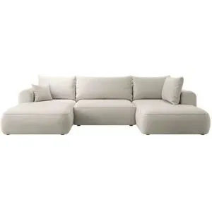 Selsey Wohnlandschaft mit Schlaffunktion Ovo ¦ creme ¦ Maße (cm): B: 375 H: 95