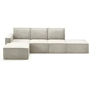 Höffner Ecksofa mit Pouf Orto ¦ beige ¦ Maße (cm): B: 329 H: 93