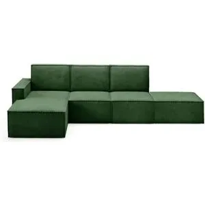 Höffner Ecksofa mit Pouf Orto ¦ grün ¦ Maße (cm): B: 329 H: 93