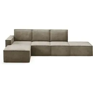 Höffner Ecksofa mit Pouf Orto ¦ braun ¦ Maße (cm): B: 329 H: 93